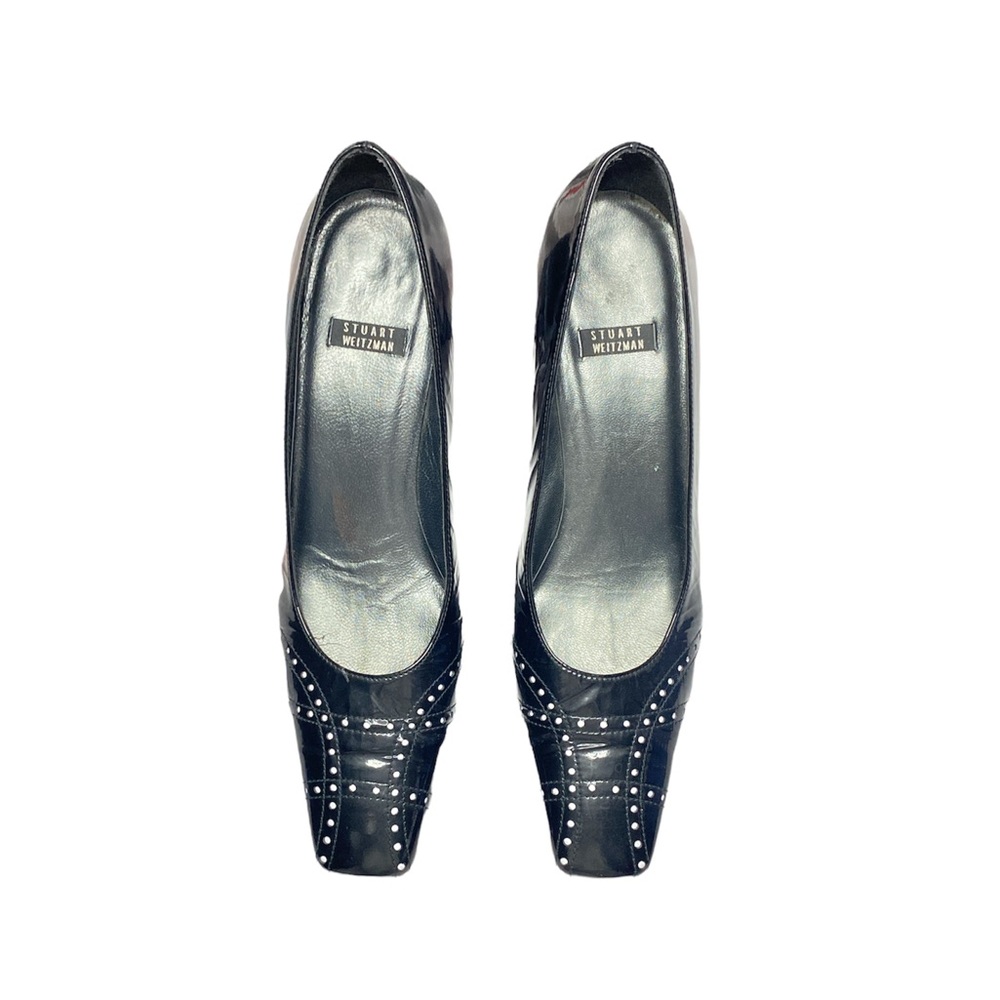 Stuart Weitzman Patent Leather Square Toe Pump